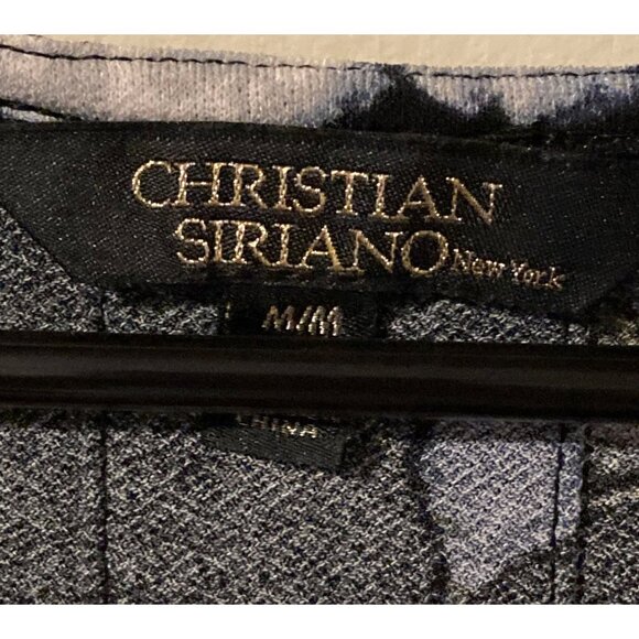 Christian Siriano Size Medium Womens Navy Blue Floral Print Dress #W-4-555-10 - Picture 3 of 7